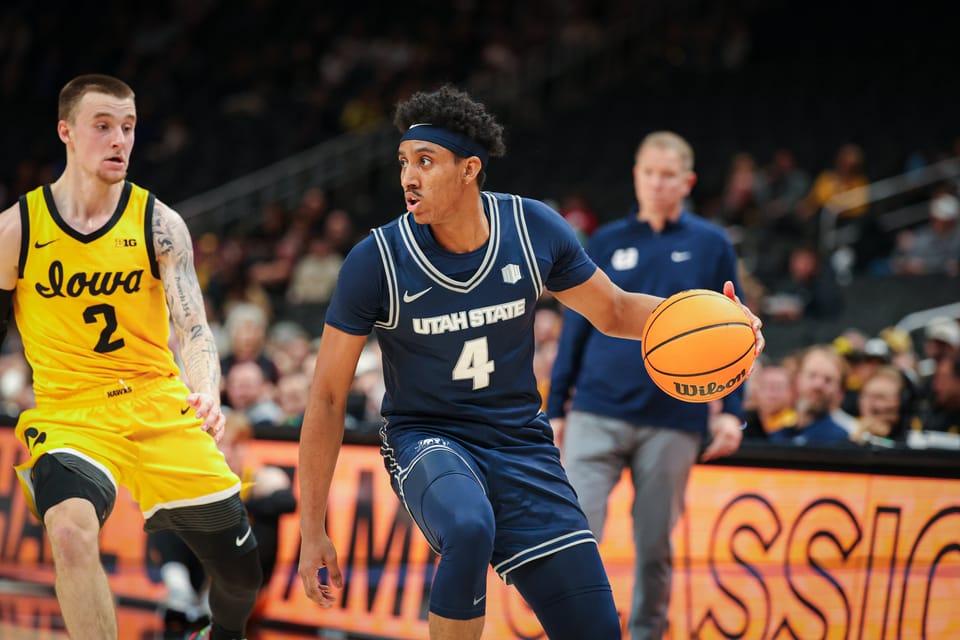 MBB Game Notebook: Young Core Lifts Utah State Over Iowa